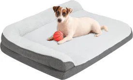 30'' x 20'' x 3.2'' L-Shaped Orthopedic Dog Beds, Small Dogs Bed with Removable Cover and Nonskid Bottom, Gray