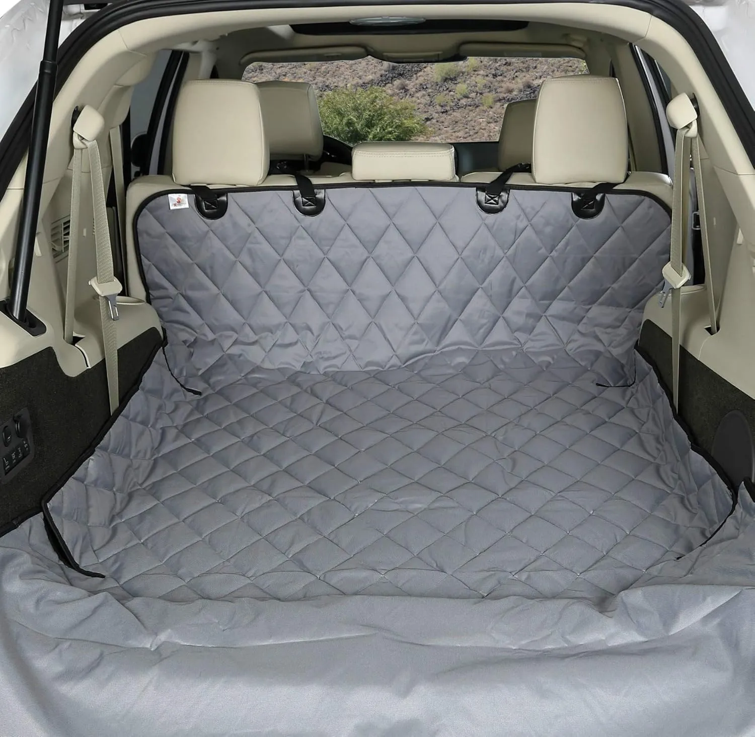 4Knines SUV Cargo Liner for Dogs  Dog Trunk Cover  Heavy-Duty, Waterproof Pet Seat Protector  Durable Cargo Liners for Dogs  USA-Based Company - Small (Grey)