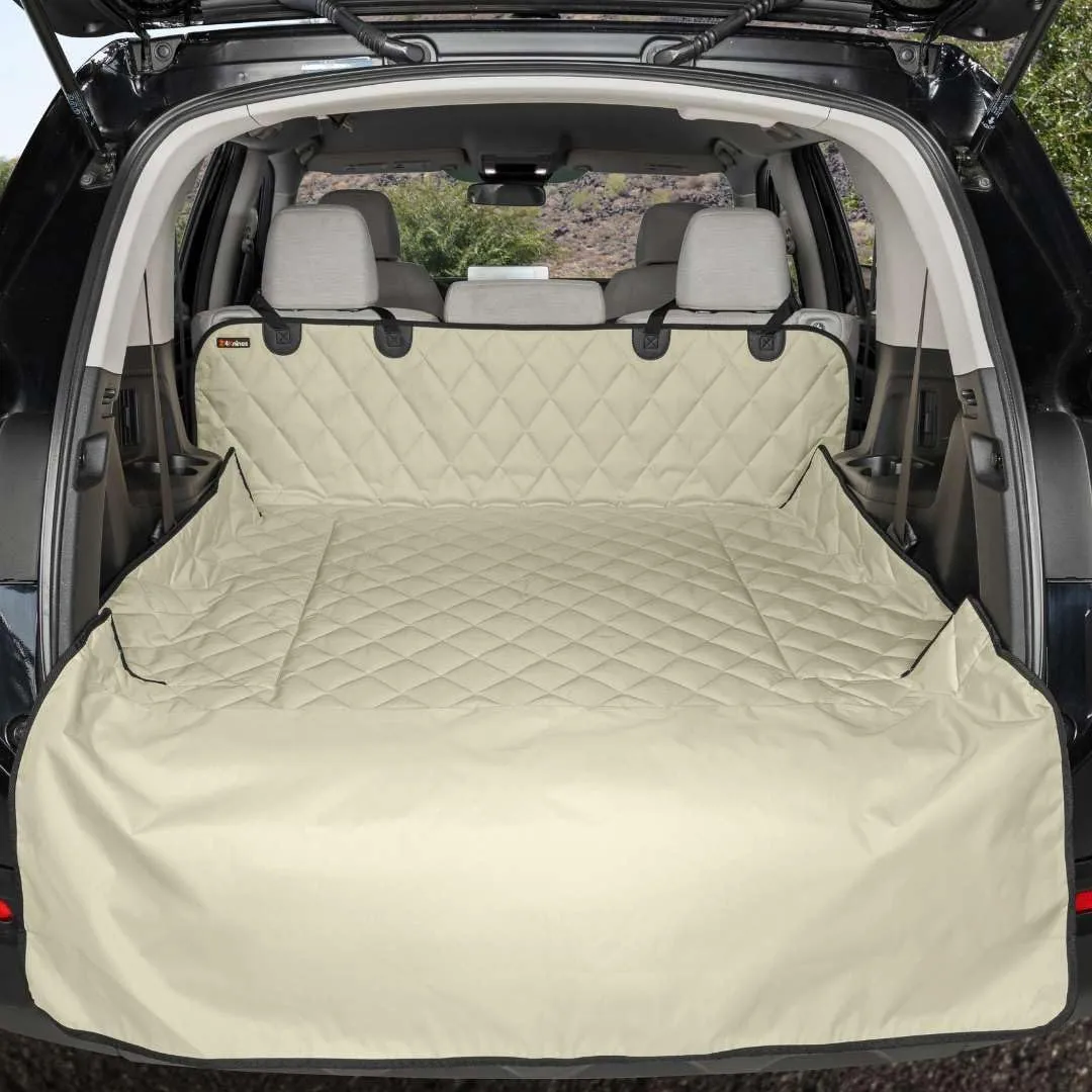 4Knines SUV Cargo Liner for Dogs  Dog Trunk Cover  Heavy-Duty, Waterproof Pet Seat Protector  Durable Cargo Liners for Dogs  USA-Based Company - Small (Tan)