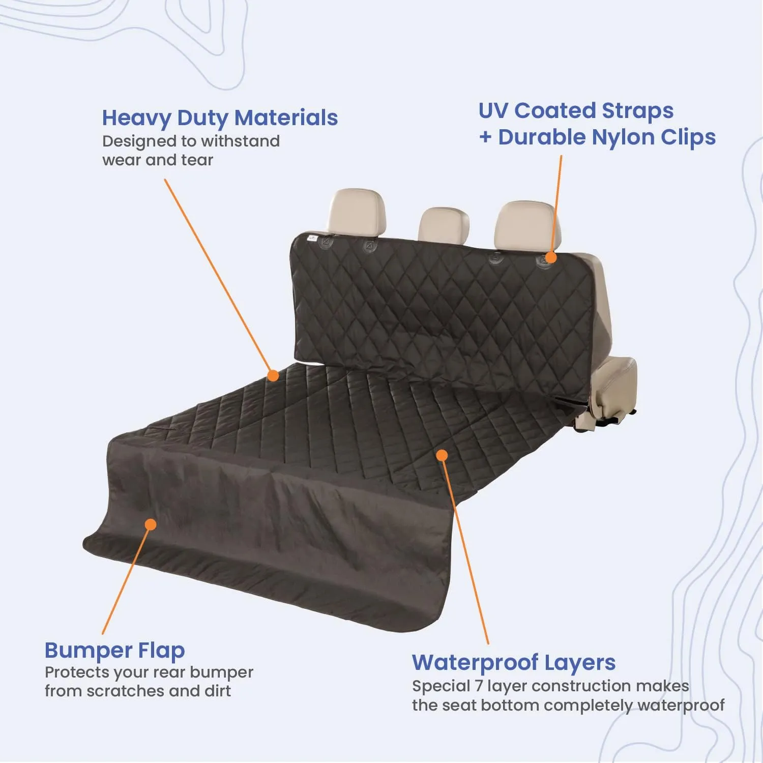 4Knines SUV Cargo Liner for Dogs  Dog Trunk Cover  Heavy-Duty, Waterproof Pet Seat Protector  Durable Cargo Liners for Dogs  USA-Based Company - Small (Tan)