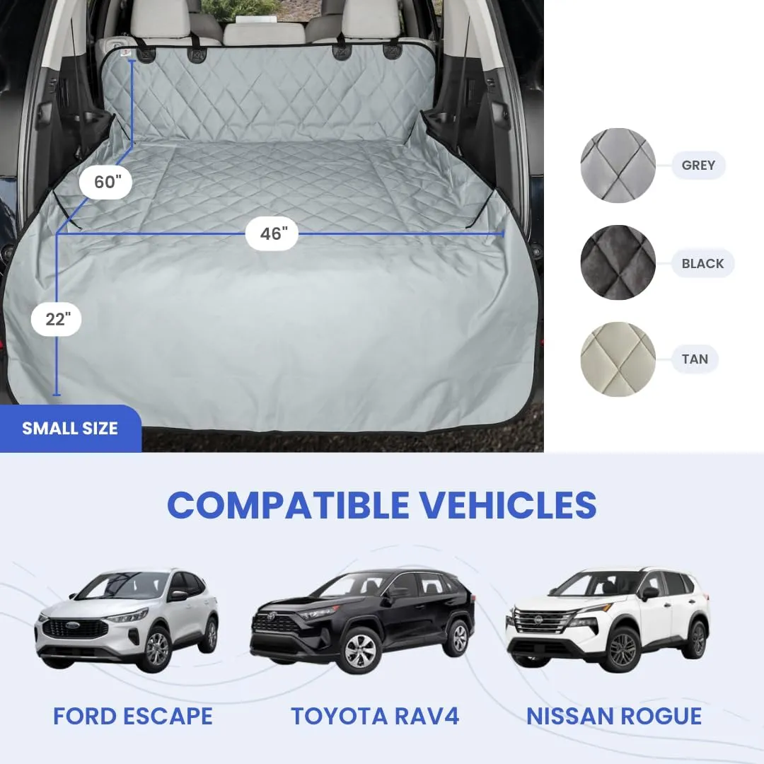 4Knines SUV Cargo Liner for Dogs  Dog Trunk Cover  Heavy-Duty, Waterproof Pet Seat Protector  Durable Cargo Liners for Dogs  USA-Based Company - Small (Tan)