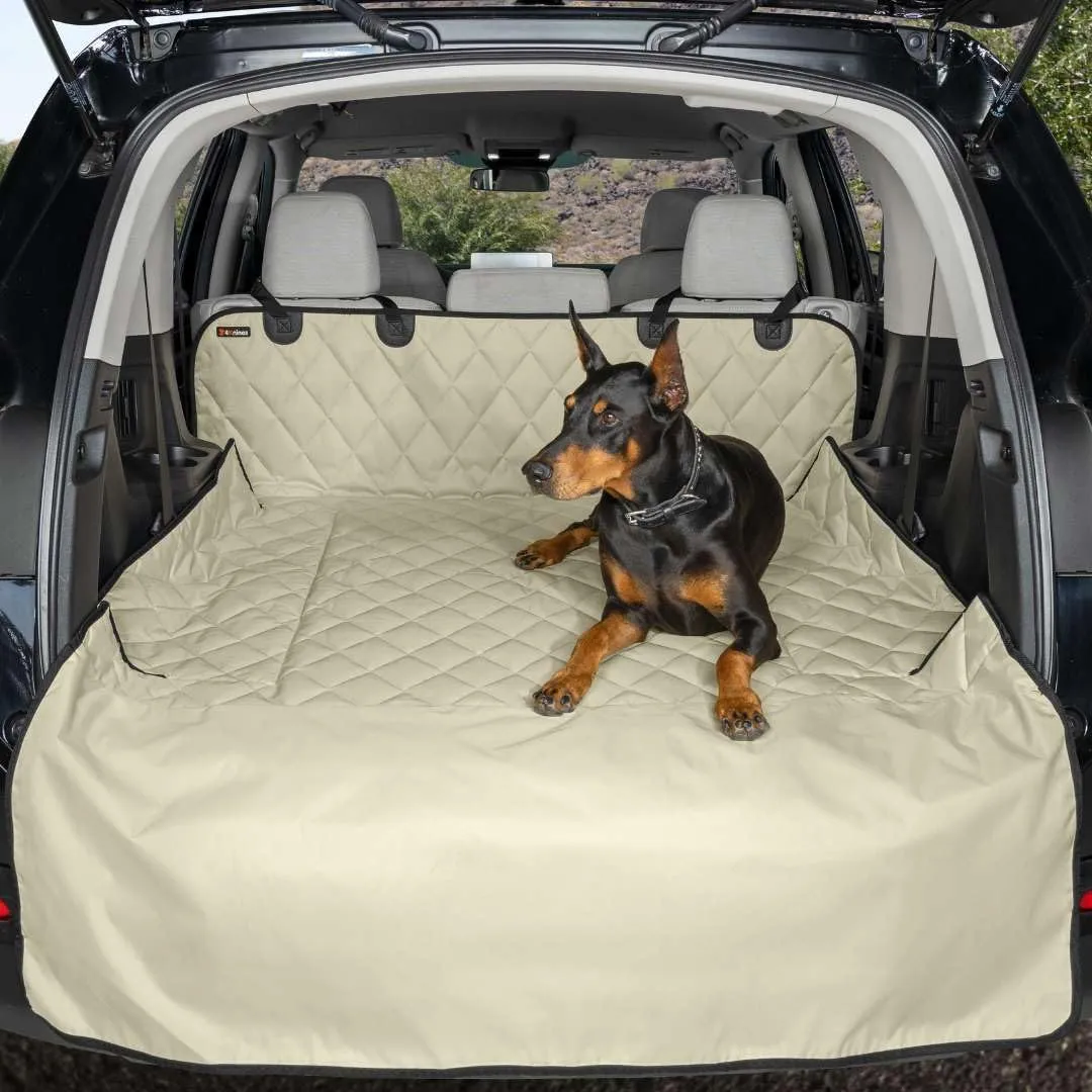 4Knines SUV Cargo Liner for Dogs  Dog Trunk Cover  Heavy-Duty, Waterproof Pet Seat Protector  Durable Cargo Liners for Dogs  USA-Based Company - Small (Tan)