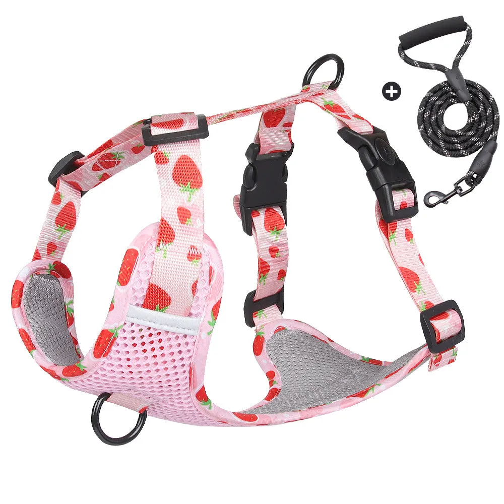 Aittle Fruit Print Mesh Dog Harness