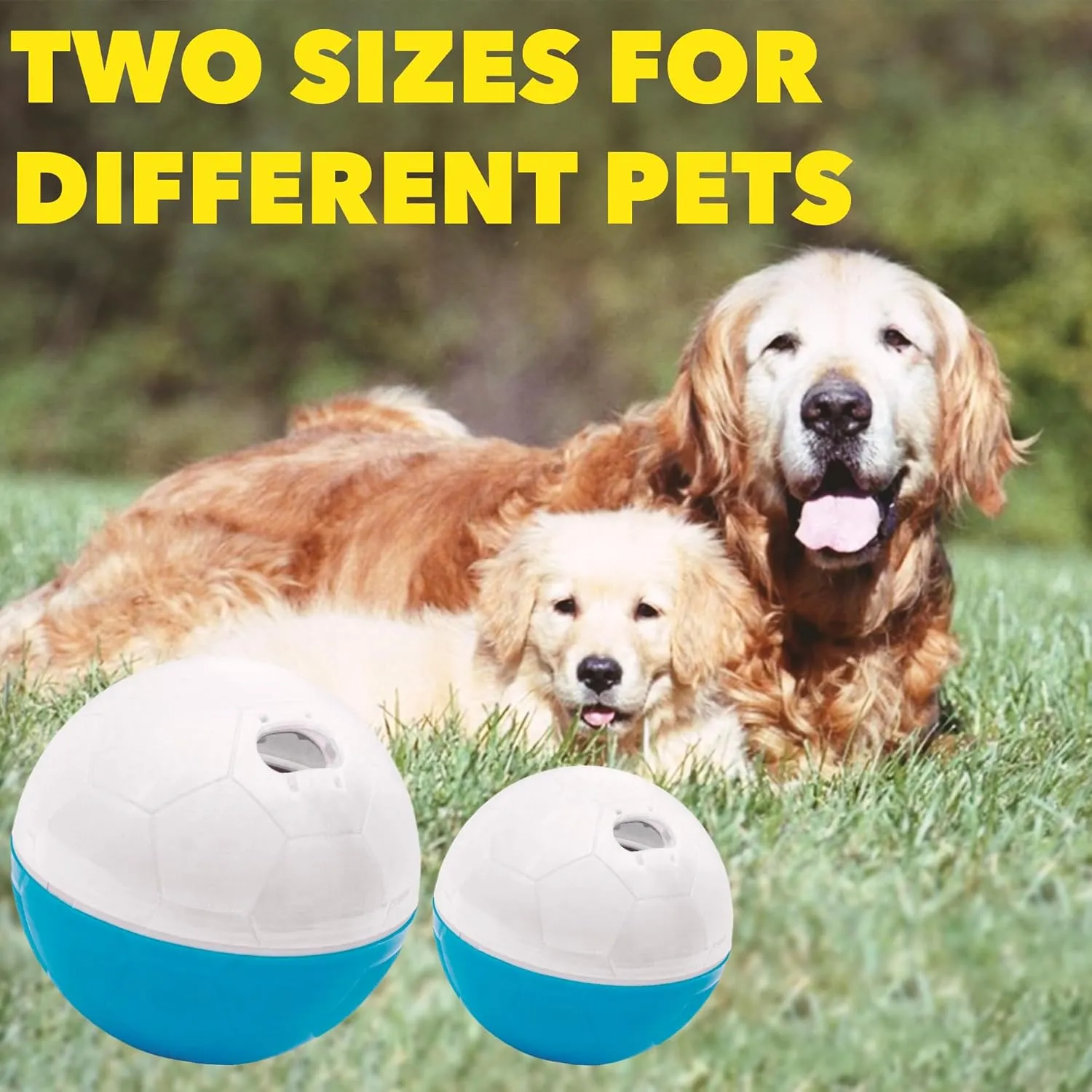 amicus Mini- Treat Dispensing Pets Toys Crazy Ball - PetsTreat Ball, Interactive Dog Feeder, Enrichment Toy for Pets Treat Dispensing, Interactive Pets Toys - Adjustable - Blue&White, 100g/3.5 oz