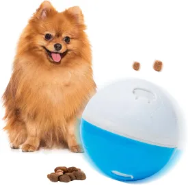 amicus Mini- Treat Dispensing Pets Toys Crazy Ball - PetsTreat Ball, Interactive Dog Feeder, Enrichment Toy for Pets Treat Dispensing, Interactive Pets Toys - Adjustable - Blue&White, 100g/3.5 oz