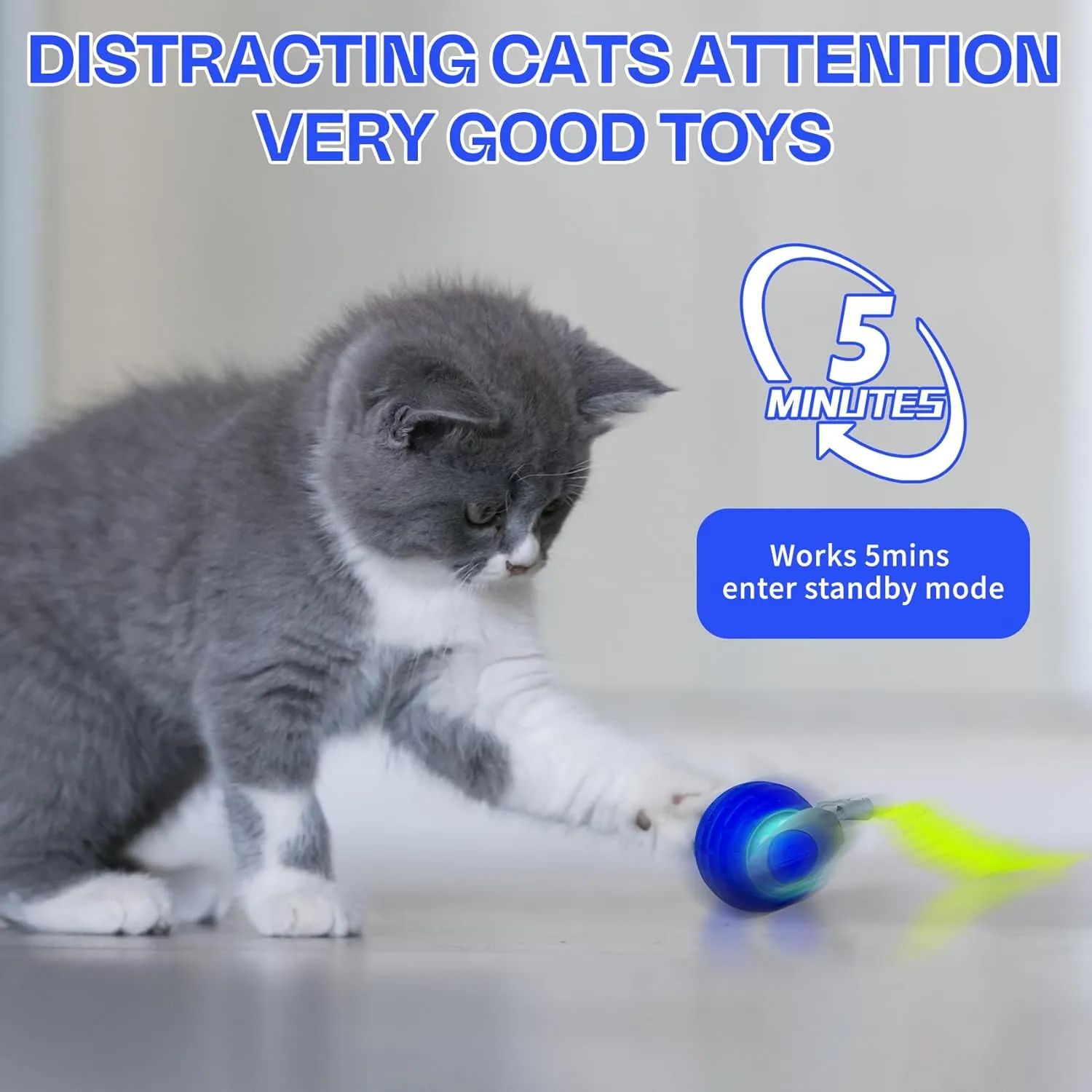 Automatic 360 Rotating Cat Ball Toy - Electric Self-Moving Interactive Toy for Indoor Cats, Boredom Relief for Adult Cats & Dogs, Durable Rolling Ball