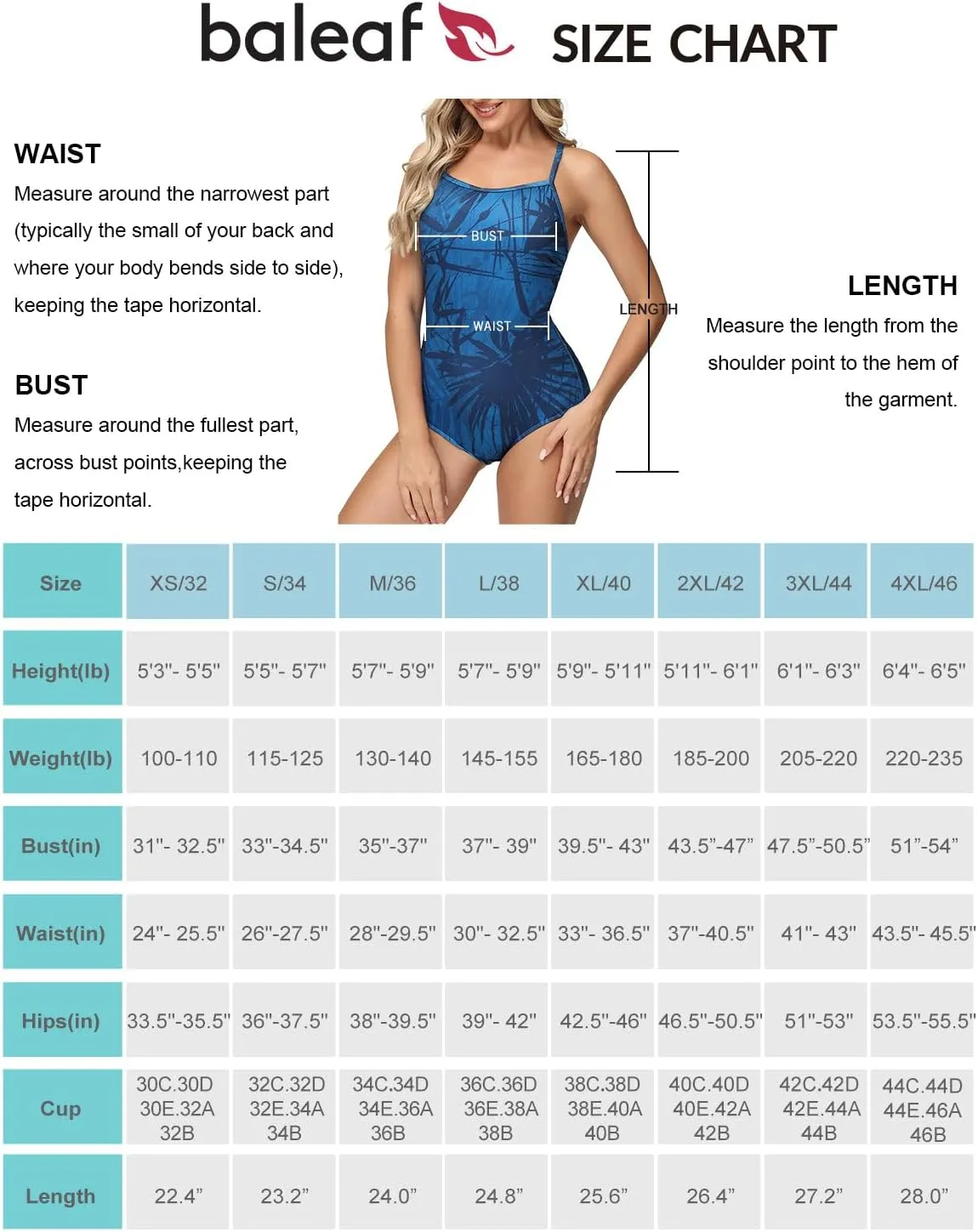baleaf Women's Athletic Training Adjustable Strap One Piece Swimsuit