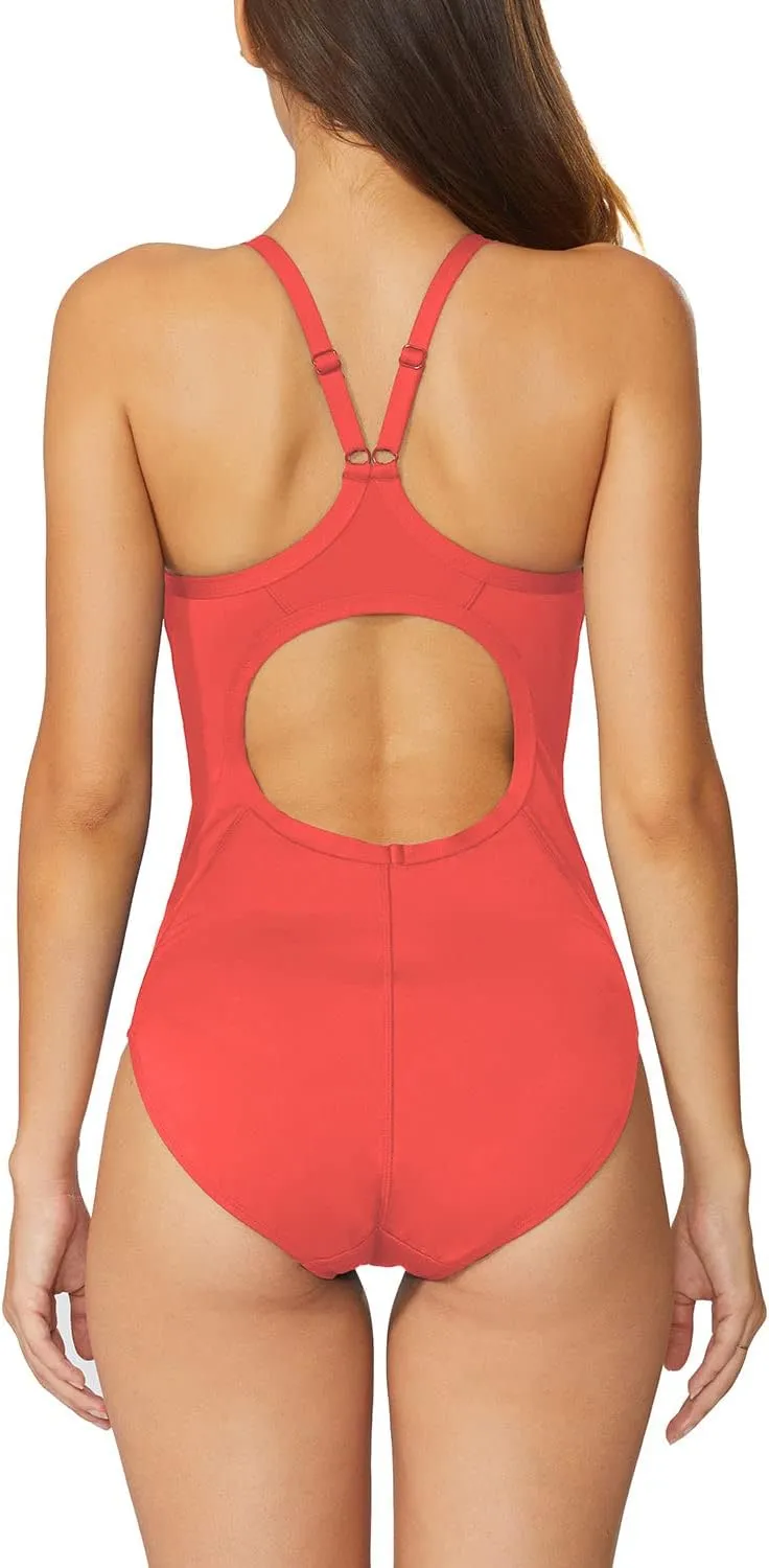 baleaf Women's Athletic Training Adjustable Strap One Piece Swimsuit