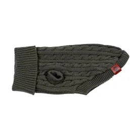 Brentwood Cable Knit Dog Sweater M Deep Lichen Green
