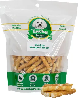 Chicken Wrapped Rawhide Dog Treats for Toy Dogs Under 25 lbs.  150ct. Rawhide Chew Sticks  Limited Ingredient Long Lasting Chews Made in The USA with Natural Chicken and Beef Hide Twists