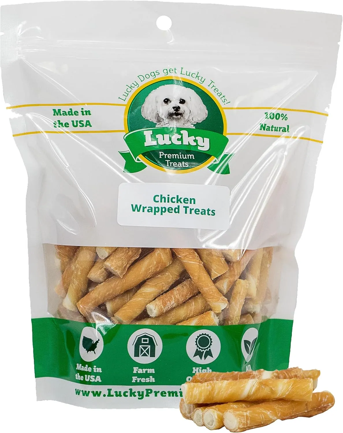 Chicken Wrapped Rawhide Dog Treats for Toy Dogs Under 25 lbs.  150ct. Rawhide Chew Sticks  Limited Ingredient Long Lasting Chews Made in The USA with Natural Chicken and Beef Hide Twists