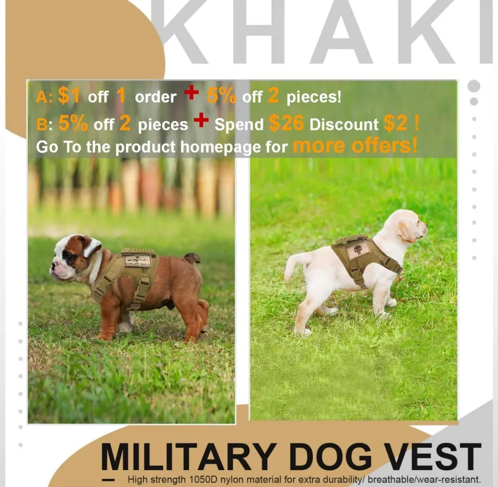 Chihuahua Tactical Dog Vest – XS Adjustable Military MOLLE Training Harness with Rubber Handle for Small Dogs