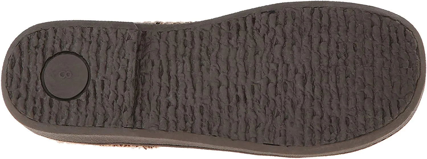 Clarks Women's Knit Scuff Leather Slipper Mules Sweater Cuff Clog (10, Brown)