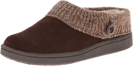 Clarks Women's Knit Scuff Leather Slipper Mules Sweater Cuff Clog (10, Brown)