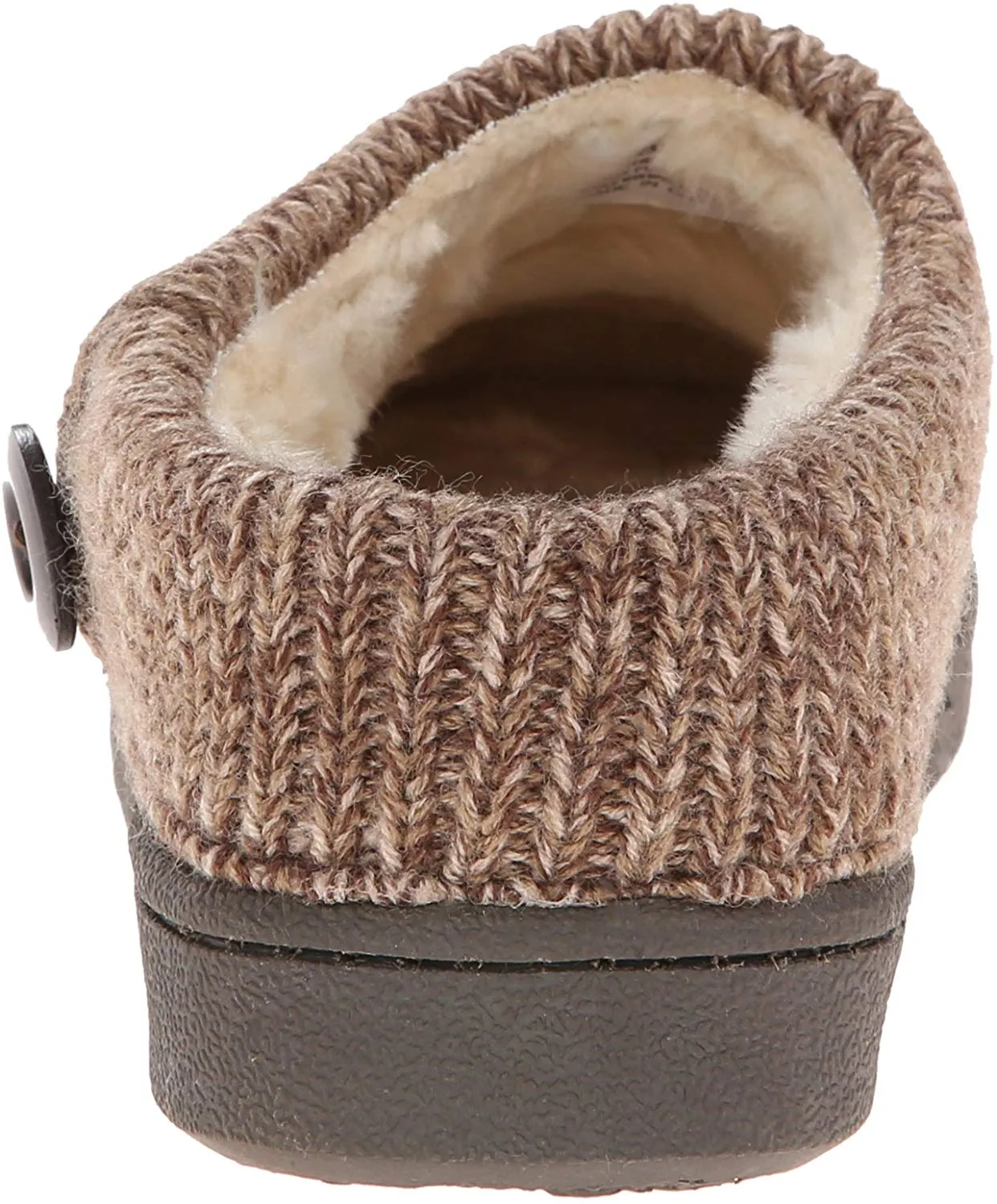 Clarks Women's Knit Scuff Leather Slipper Mules Sweater Cuff Clog (10, Brown)