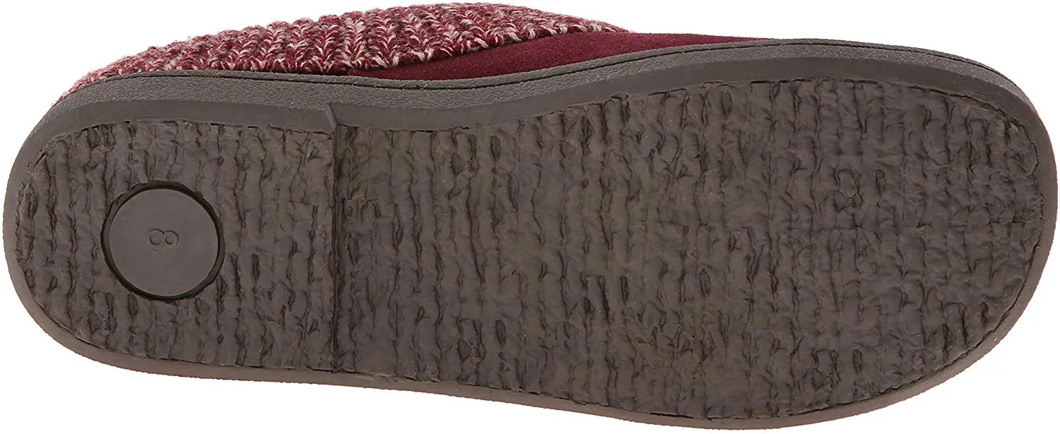 Clarks Women's Knit Scuff Leather Slipper Mules Sweater Cuff Clog (11, Berry)