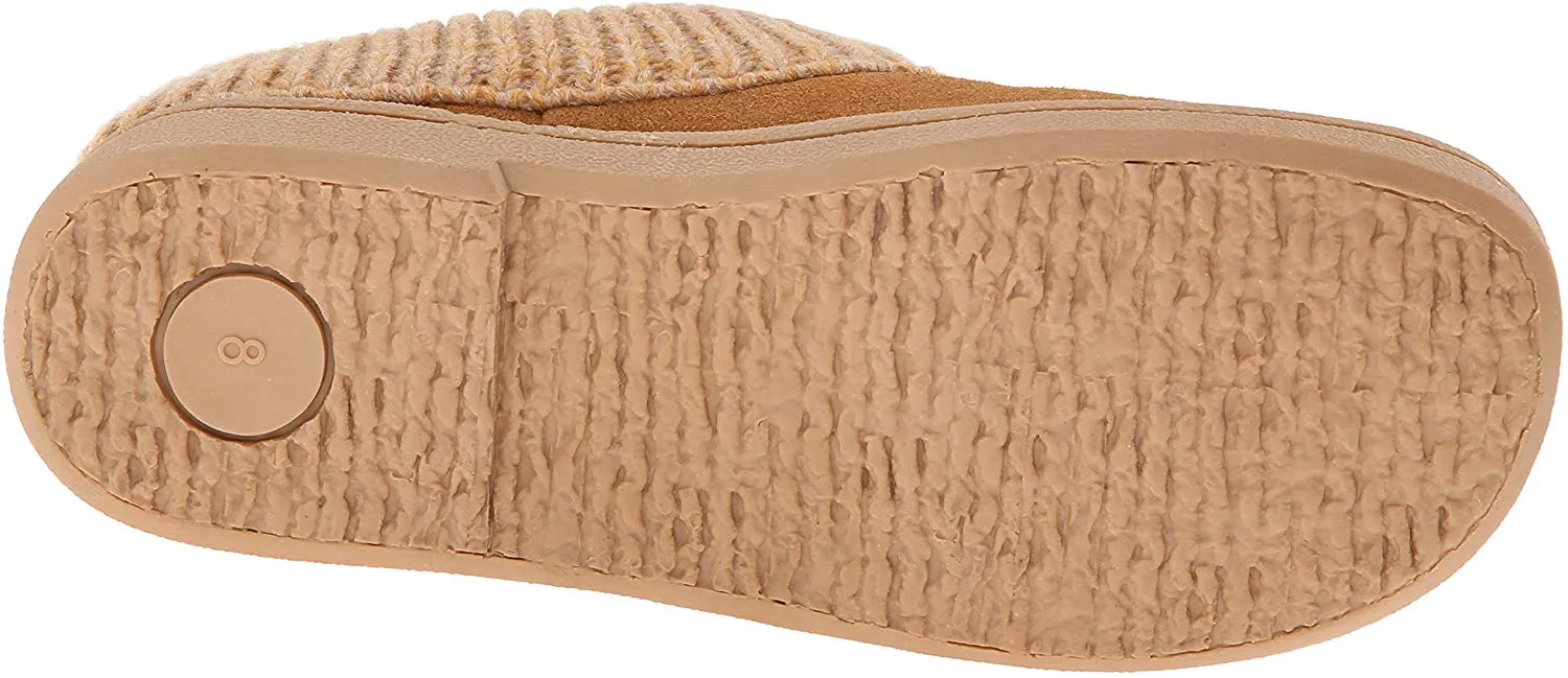Clarks Women's Knit Scuff Leather Slipper Mules Sweater Cuff Clog (6, Cinnamon)