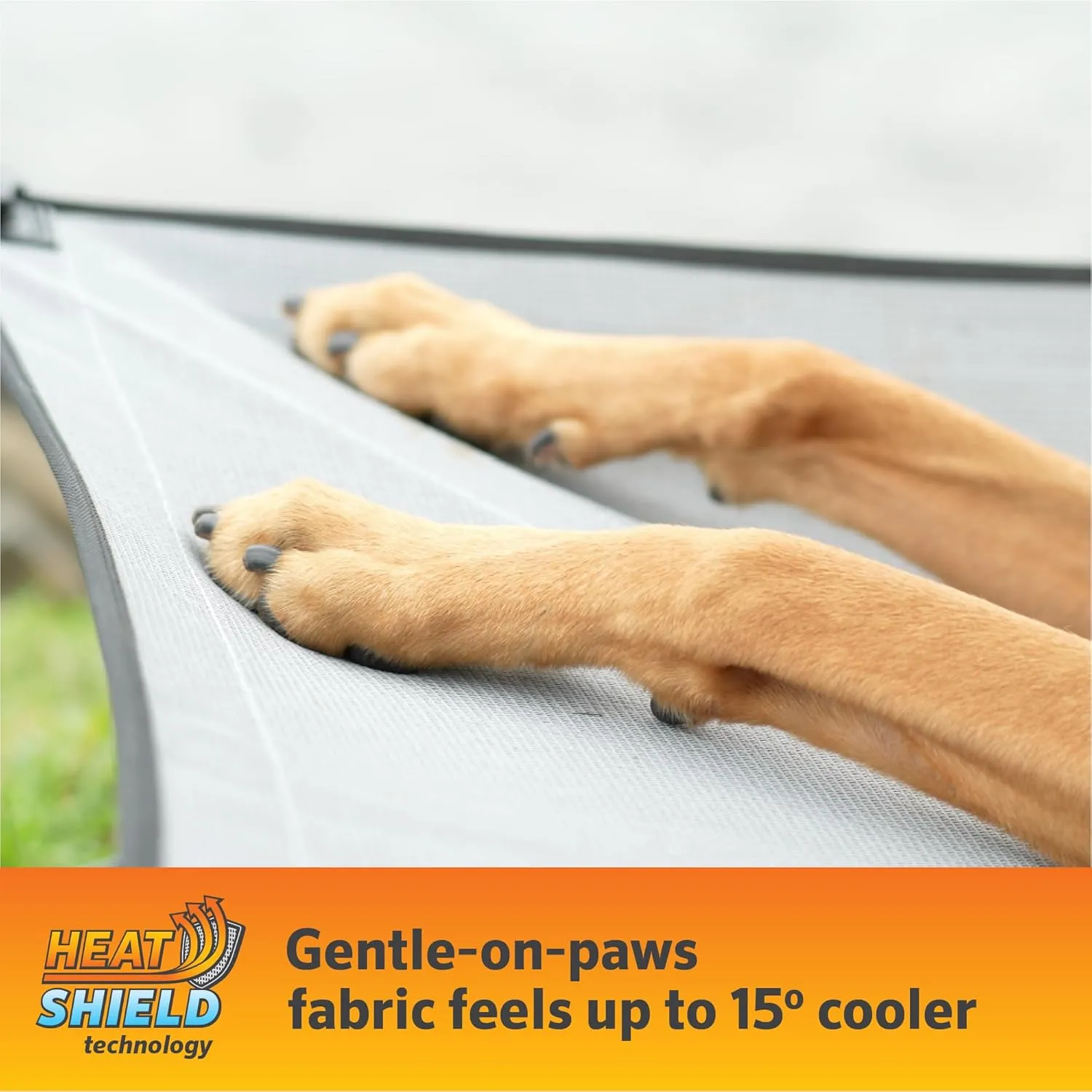 Coolaroo On-The-Go Elevated Dog Bed Kit  Portable & Cooling Travel Cot with HeatShield Fabric for Large Dogs, Lightweight & Compact, Includes Matching Carry Bag & Pacific Blue Bonus Cover, Large