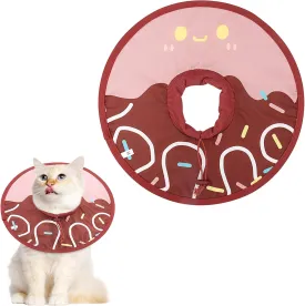 Coppthinktu Cat Cone Collar Soft, Cue Cat Recovery Collar After Surgery Waterproof Neck Cone, Lightweight Kitten Cone Elizabethan Collar for Cats Puppy Anti Licking Wounds (Brown,M)