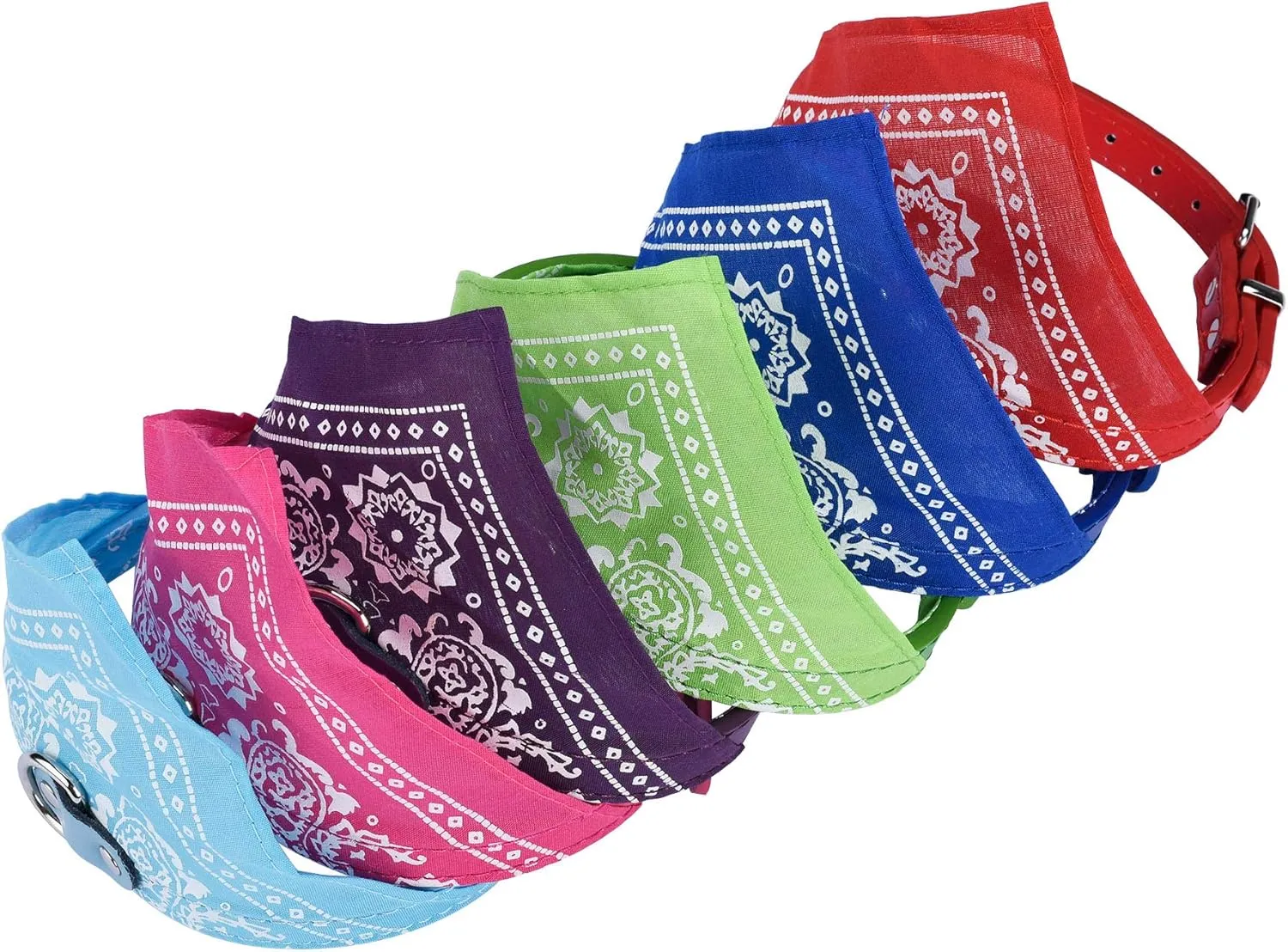 Cosmos Pet Bandana Puppy Dog Scarf Collar Neckchief with Adjustable Buckle for Dog Cat Decoration Pack of 6 (Medium)