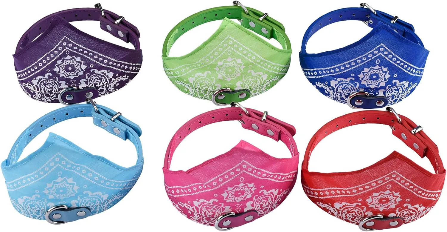 Cosmos Pet Bandana Puppy Dog Scarf Collar Neckchief with Adjustable Buckle for Dog Cat Decoration Pack of 6 (Medium)