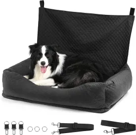 Dog Car Seat for Medium Large, Safe and Comfortable Dog Car Bed Medium Under 60lbs, Multipurpose Design Washable with Non-Slip Base