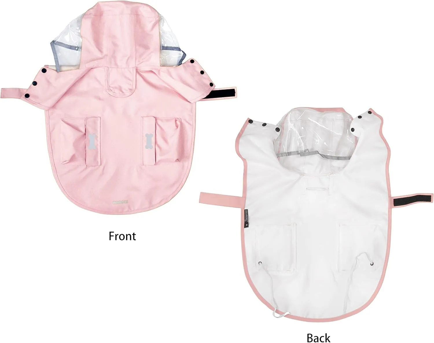 Dog Raincoat,Waterproof Rain Poncho with Hoodie, High Reflective Adjustable Pet Rain Jacket with Leash Hole for Small Medium and Large Dogs (Pink, Small)