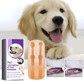 Dog Toothbrush Set with Silicone Bristles, Dental Cleaning Kit for Pets, Gentle Oral Care