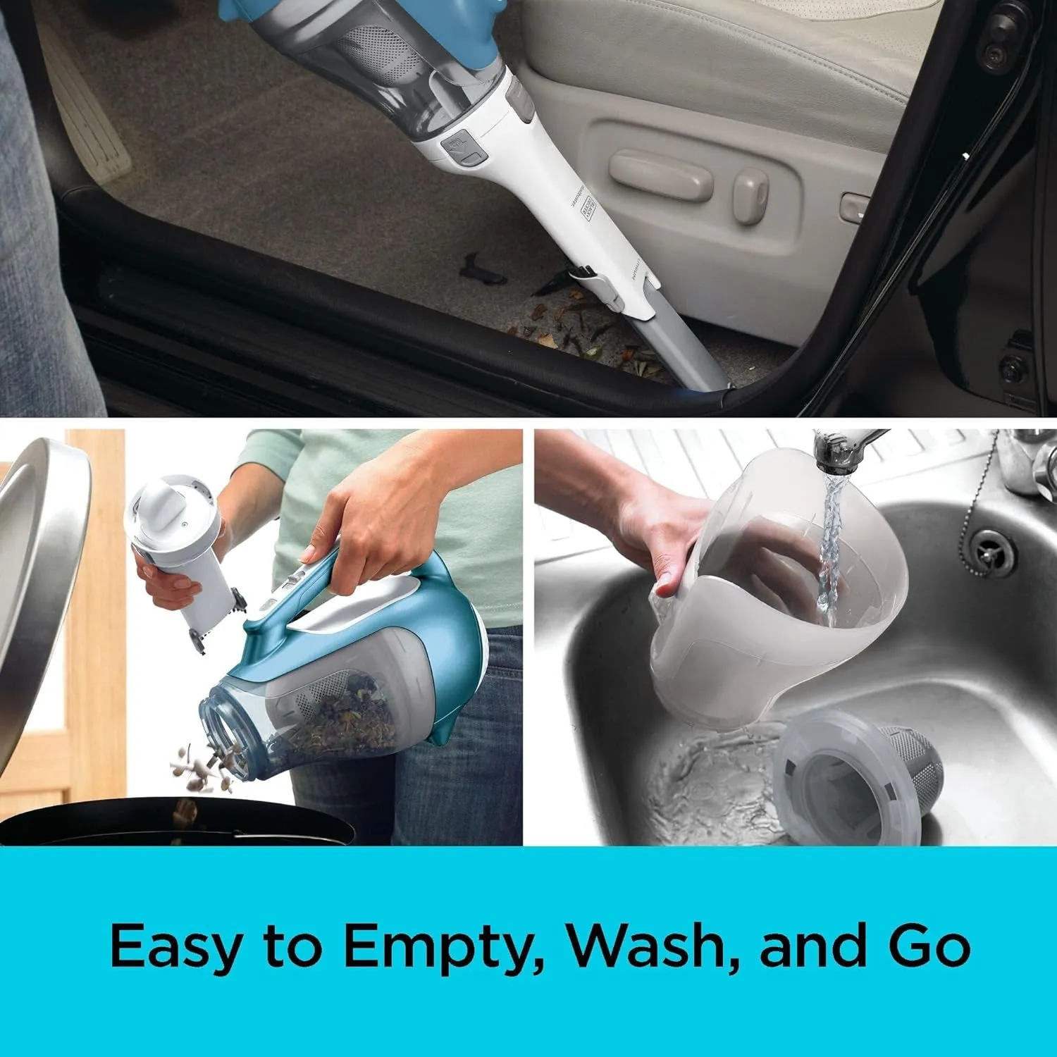 Dustbuster Advancedclean Cordless Handheld Vacuum, Compact Home and Car Vacuum with Crevice Tool (CHV1410L)