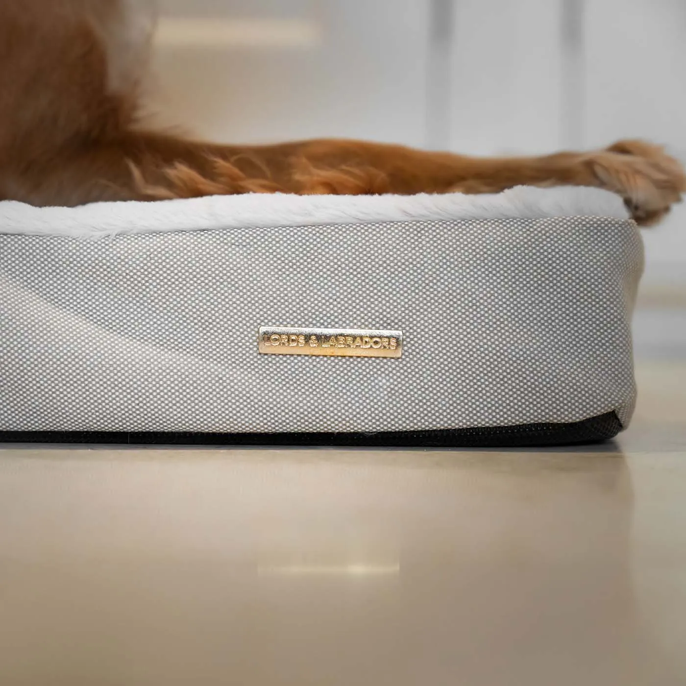 Essentials Twill Orthopaedic Mattress in Linen by Lords & Labradors