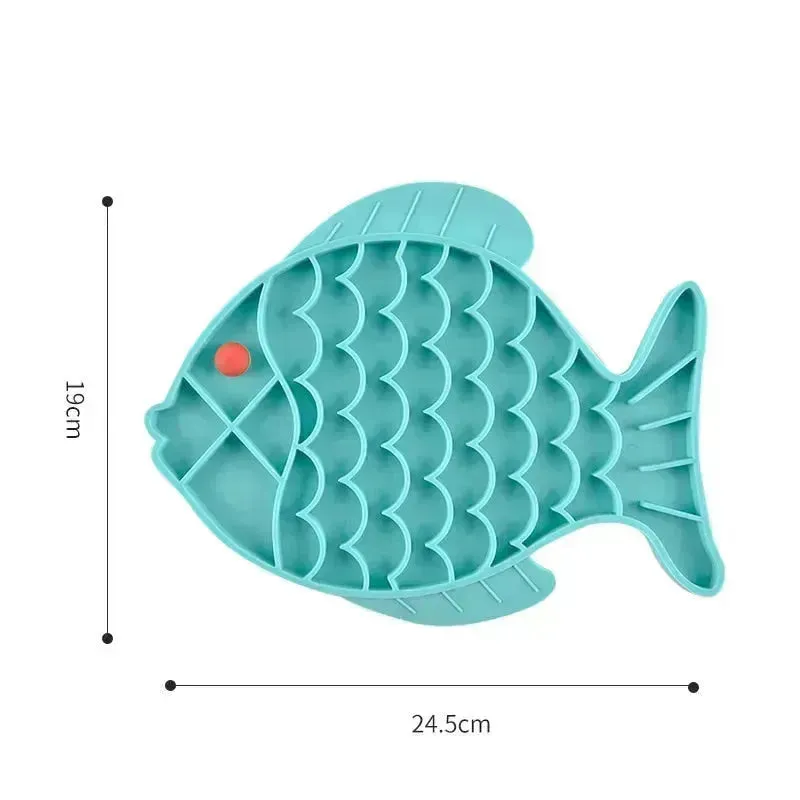 Fish Shape Silicone Lick Mat - Slow Feeding Food Bowl for Pets