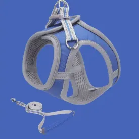 Habibi Pets Comfort Harness With Matching Lead - Medium- Blue
