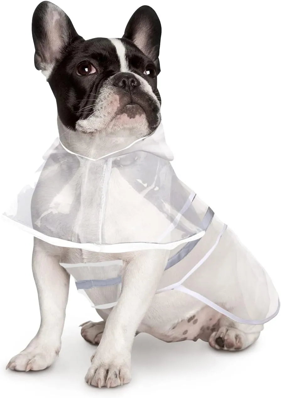 HDE Dog Raincoat Hooded Slicker Poncho for Small to X-Large Dogs and Puppies Clear - M