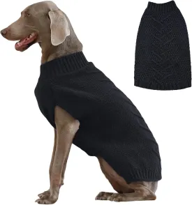 IECOii Dog Sweaters for Large Dogs,XXL Dog Sweater Warm Pullover Vest for Winter,Knitted Dog Sweater Large Size Dog Sweatshirt for Extra Large Dogs boy Girl,Golden Retriever,Pitbull,DarkGrey-2XL