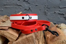LUCI COLLECTION - Red & White Biothane Dog Collar