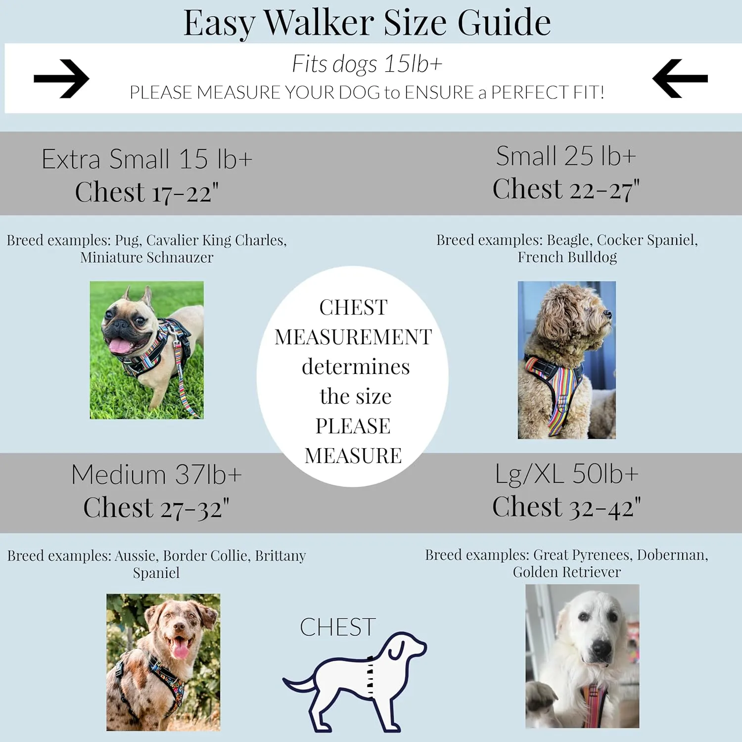 Lucky Love Dog Harness, Easy to Walk, No Pull Dog Harness, Adjustable Custom Fit (Hippie, Medium)