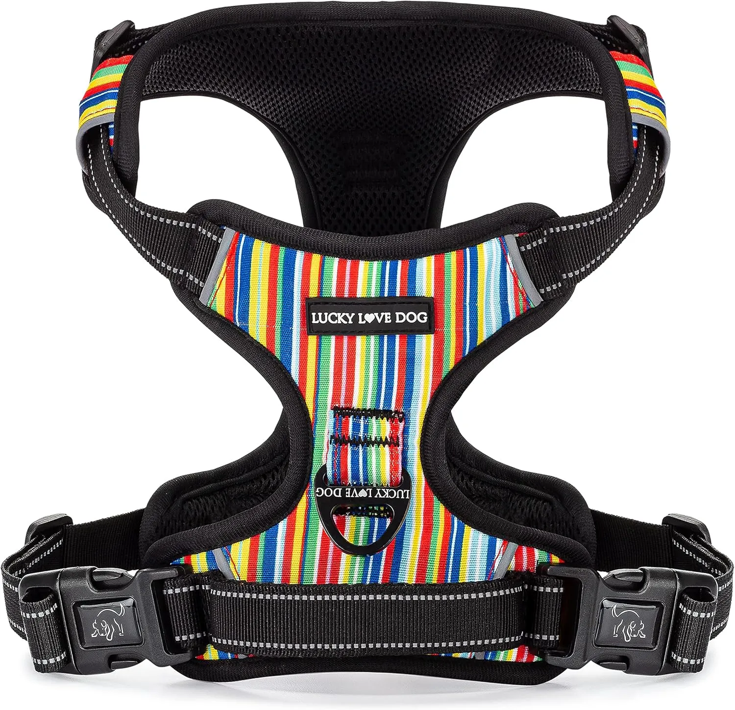 Lucky Love Dog Harness, Easy to Walk, No Pull Dog Harness, Adjustable Custom Fit (Hippie, Medium)