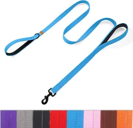 Lynxking Dog Training Leash - Double Handle Heavy Duty 6ft Webbing With 2 Padded Handles - Long Reflective Safety Walking Lead for Small Medium Large Dogs