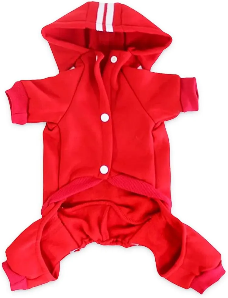 MeowWow Extra Small Puppy Dog Hoodie XXS Dogs Clothes Sweater 4 Legs XS Puppy Jumpsuit Fleece Sweatshirt Pet Outfit Girl Dog Winter Clothes Cotton Puppy Hoodies for Small Medium Dogs Cats Apparel