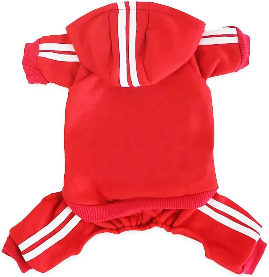 MeowWow Extra Small Puppy Dog Hoodie XXS Dogs Clothes Sweater 4 Legs XS Puppy Jumpsuit Fleece Sweatshirt Pet Outfit Girl Dog Winter Clothes Cotton Puppy Hoodies for Small Medium Dogs Cats Apparel