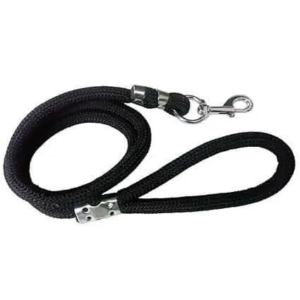 Mukundhas 3/4 inch Dog Collar & Leash Black