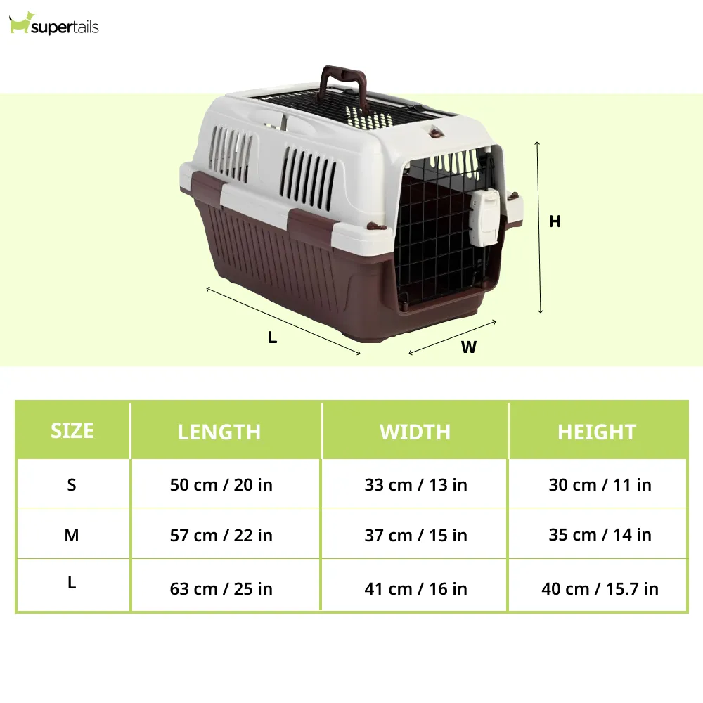 NutraPet Closed Top Open Grill Carrier Box for Dogs and Cats (Dark Red)