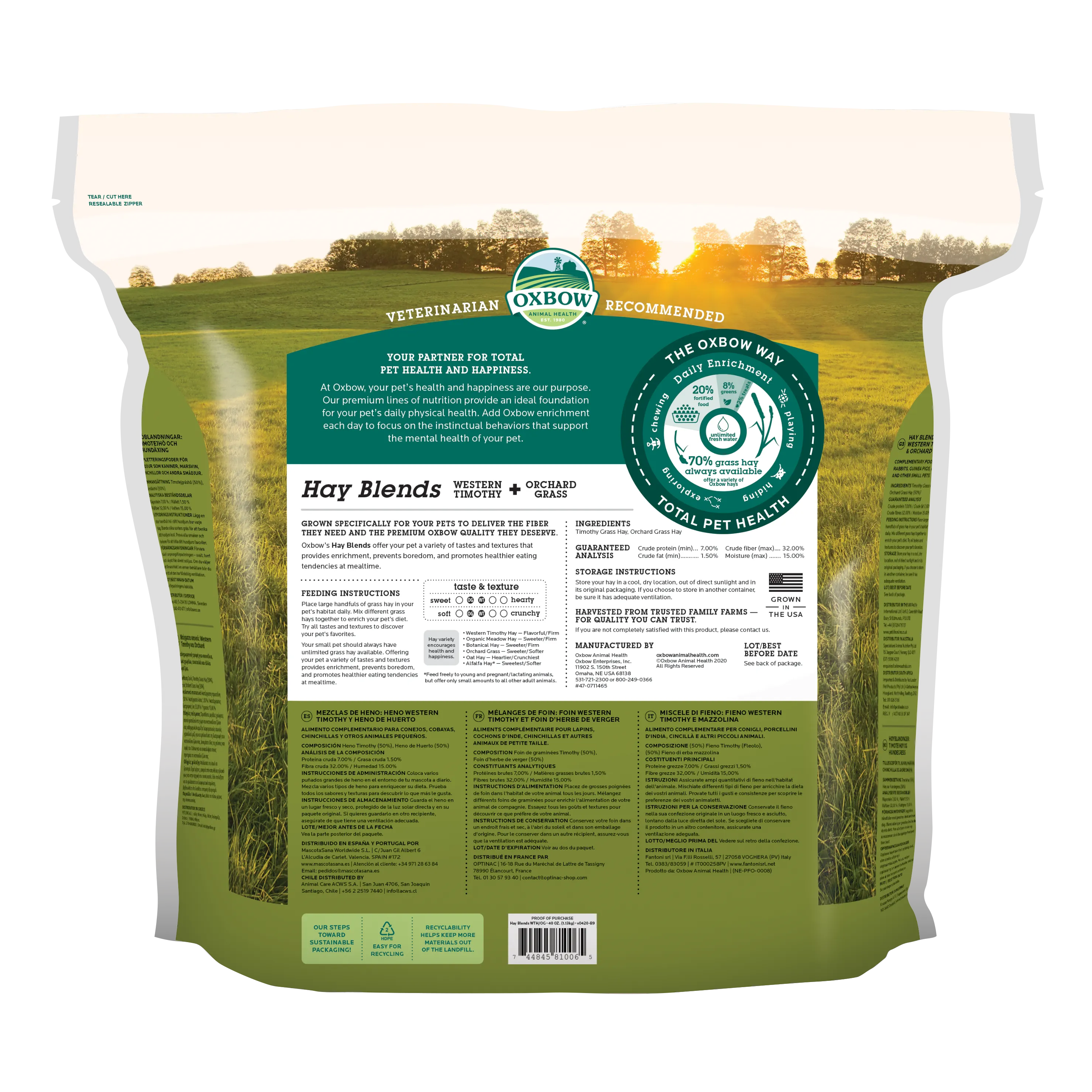 Oxbow® Hay Blends - Western Timothy & Orchard Grass Hay