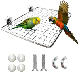 Parrot Perch Platform, Stainless Steel Bird cage Stand, Bird cage Accessories, Suitable for Birds, Parrots, Macaws, Budgies, Parakeets, Hamsters and Other Small Animals