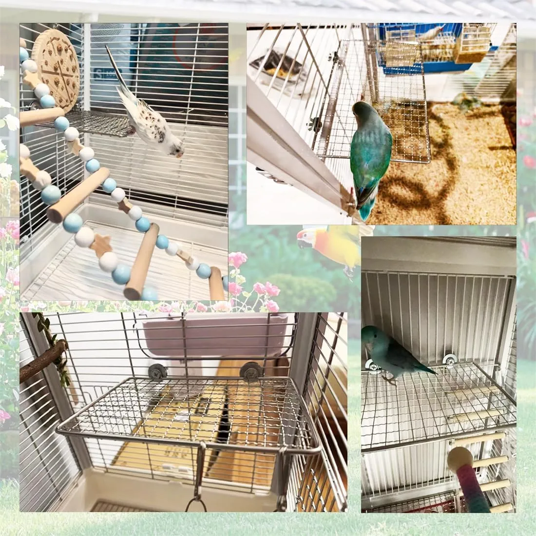 Parrot Perch Platform, Stainless Steel Bird cage Stand, Bird cage Accessories, Suitable for Birds, Parrots, Macaws, Budgies, Parakeets, Hamsters and Other Small Animals