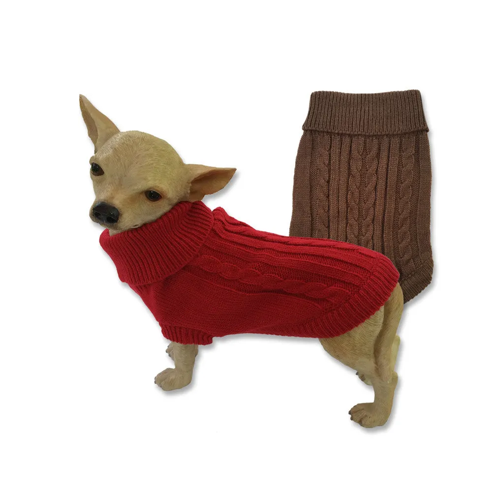 Pet Dog Sweater, Classic Cable Knit