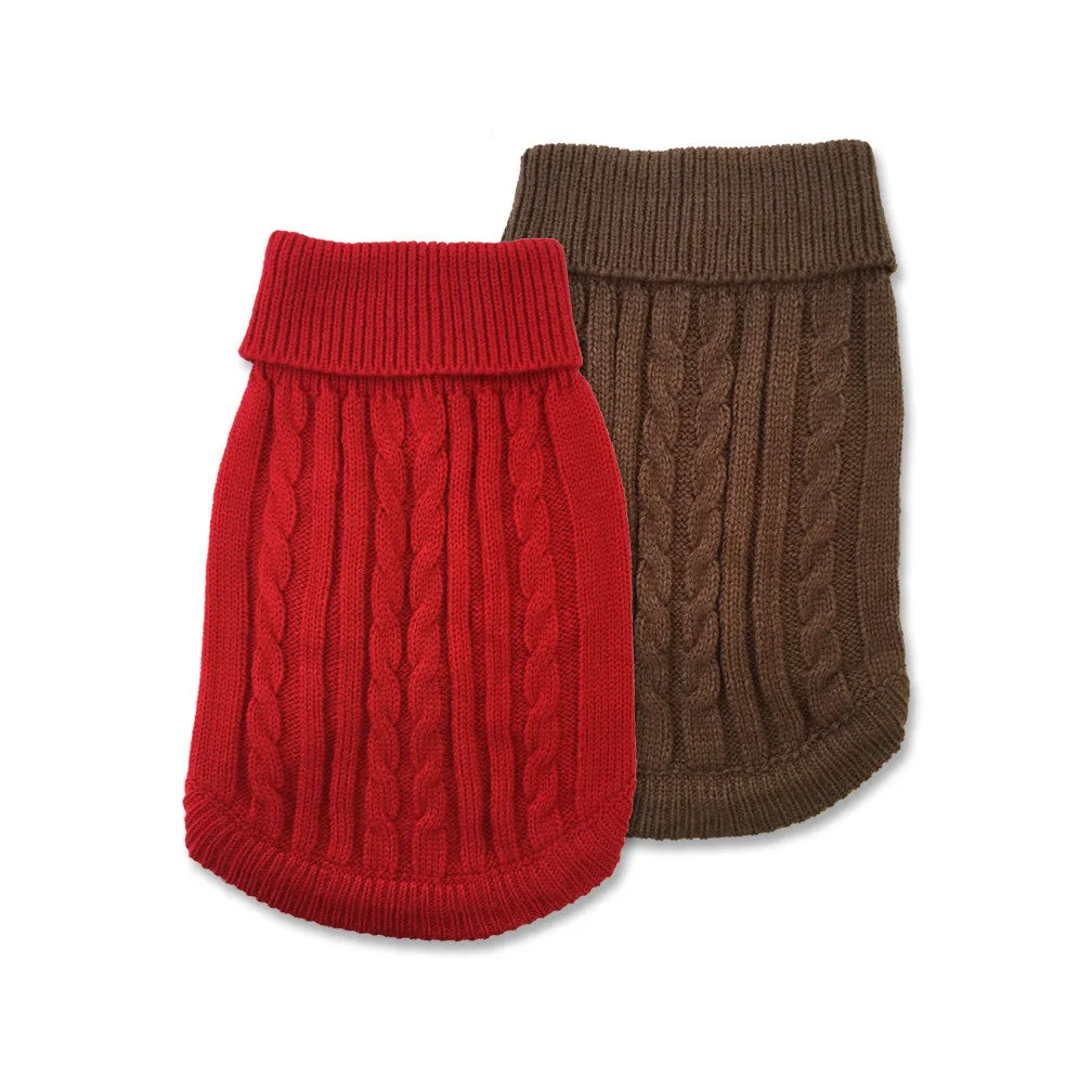 Pet Dog Sweater, Classic Cable Knit