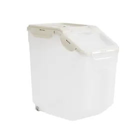 Pet Food Container Dog Cat Feeding Feeder Storage Box With Wheel 5L