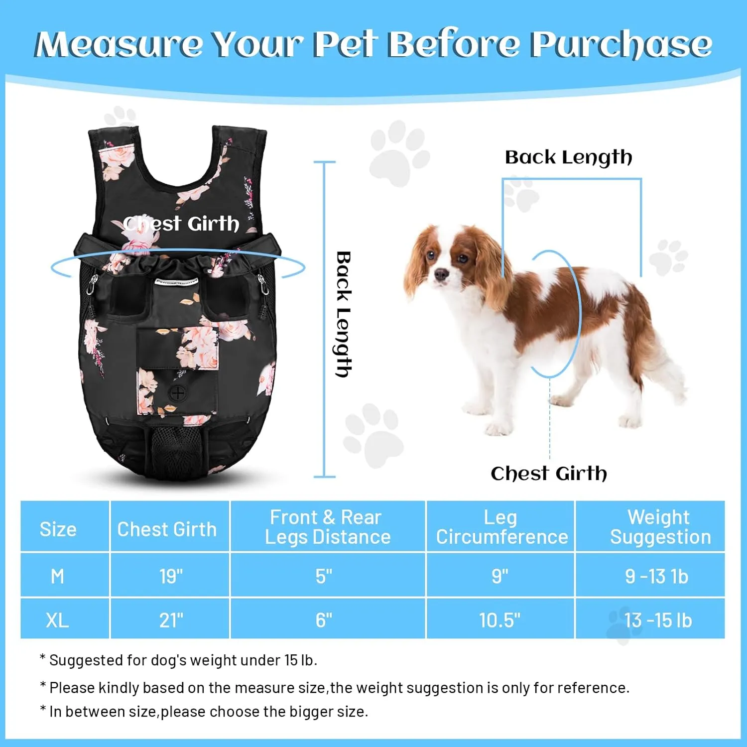 Petmolico Pet Dog Carrier Backpack, Adjustable Dog Legs-Out Front Backpack, Hands-Free Cat Pup Front Carrier Travel Bag, Easy-fit for Traveling Hiking for Small Medium Dogs, XL, Pink Rose