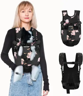 Petmolico Pet Dog Carrier Backpack, Adjustable Dog Legs-Out Front Backpack, Hands-Free Cat Pup Front Carrier Travel Bag, Easy-fit for Traveling Hiking for Small Medium Dogs, XL, Pink Rose